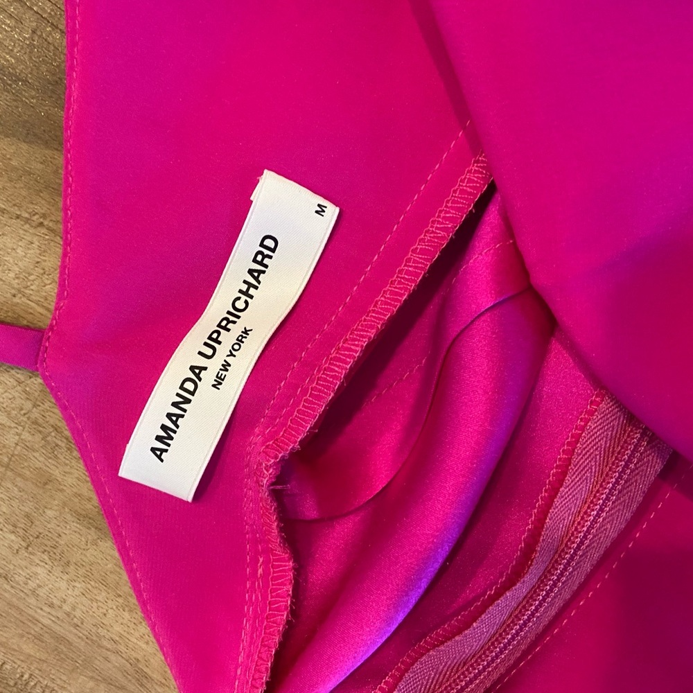 Amanda Uprichard X REVOLVE  Mini Dress Bright Hot Pink Medium 100% Silk - Picture 8 of 8
